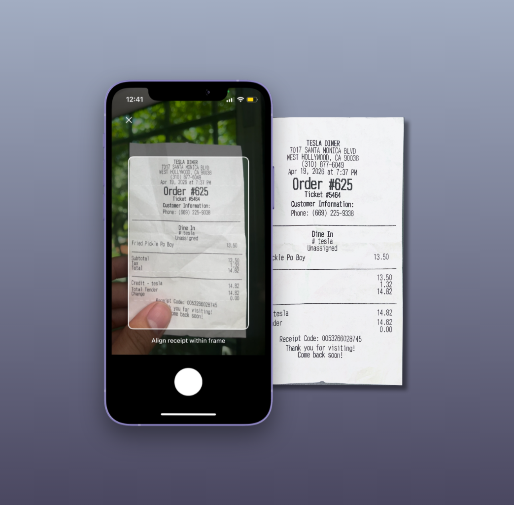 Scan a Receipt - Loot bill splitting in iMessage